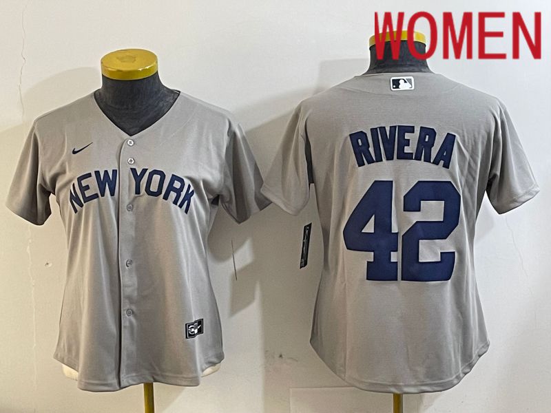 Women New York Yankees #42 Rivra grey 2024 Nike MLB jersey 20241120->denver broncos->NFL Jersey